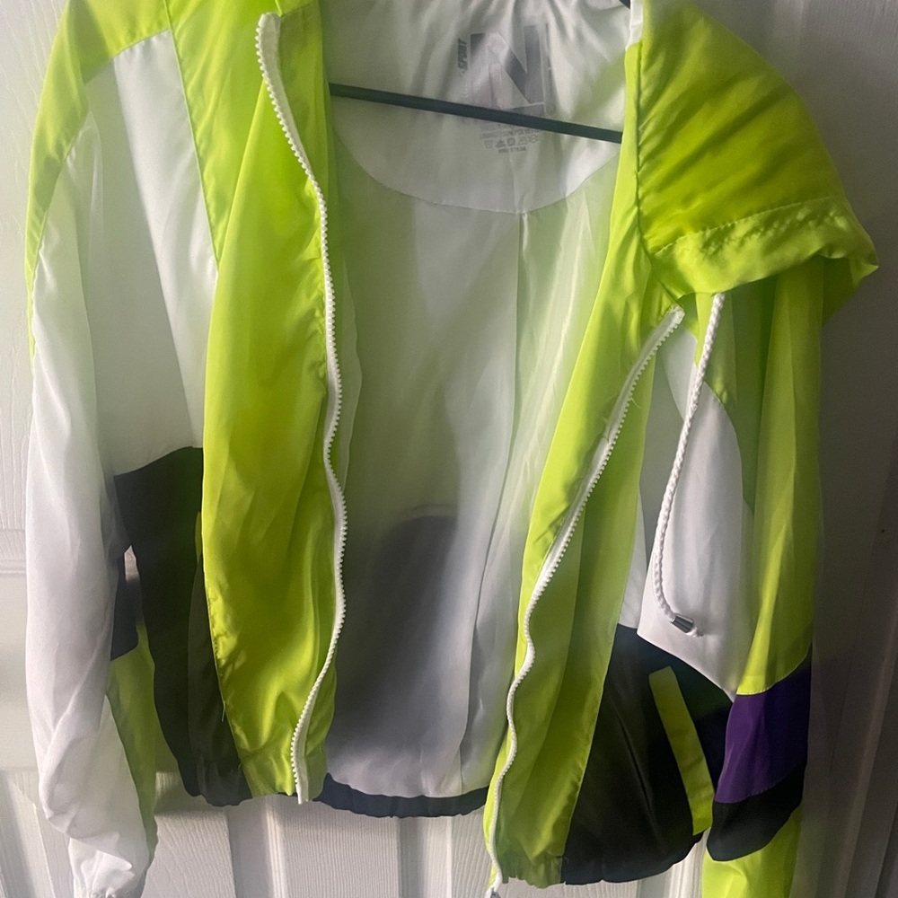 Stylish Lime Green and White Women's Jacket